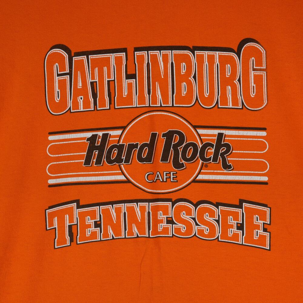 Gatlinburg Tennessee Hard Rock Cafe T-Shirt Adult Large Orange